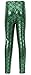 Simplicity Girls Mermaid Fish Scale Print Full Length Leggings Pants, Green, S