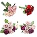 Gillberry 7 Heads Artificial Silk Fake Flowers Leaf Rose Wedding Floral Decor Bouquet (Pink)
