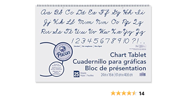 Amazon Com Pacon Chart Tablet Cursive Cover Unruled 24 X 16 25 Sheets Chart Paper Office Products