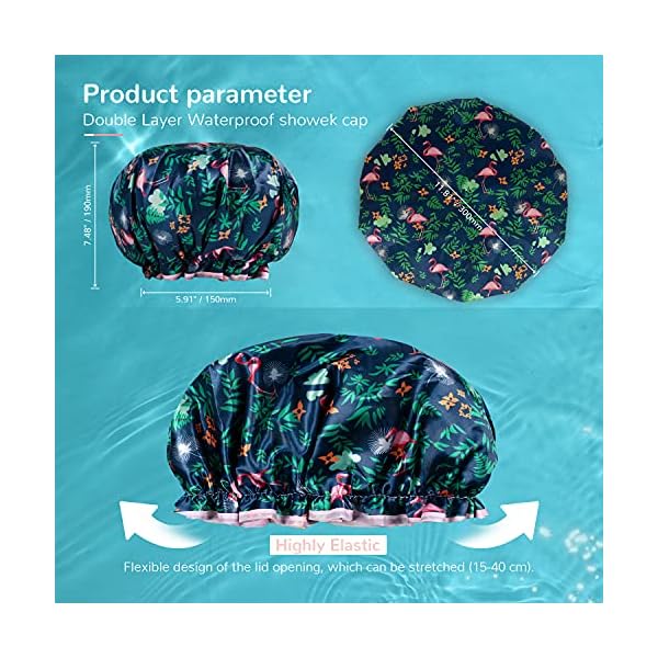 Satin-Bonnet-Shower-Cap-for-Women-Long-HairLarge-Shower-Cap-for-kids-Sleep-Cap-Hair-Bonnet-Reusable-Shower-Hat-Double-Layer-Waterproof-Bath-Hair-Cap-Girls-Head-Cap-Ladies-Spa-Salon Satin Bonnet Shower Cap for Women Long Hair,Large Shower Cap for kids Sleep Cap Hair Bonnet Reusable Shower Hat Double…