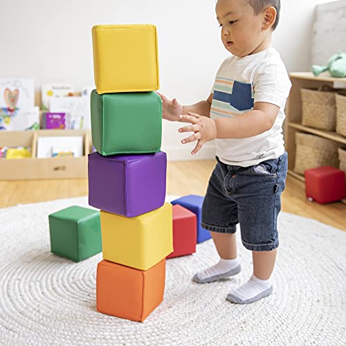 ECR4Kids SoftZone Patchwork Toddler Foam Block Playset, Soft Colorful