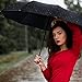 Blueshadow Windproof Travel Umbrella with Upgraded Real Wood Handle -Black