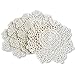 gracebuy Pack of 4PCS Beige 7 Inch Round HANDMADE Crochet Lace Placemats Coasters