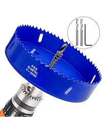 STARVAST - Hoja de sierra perforadora de 6.0 in para cornhole Boards y corn Hole Drilling Cutter de 5.984 in de diámetro de acero bimetal resistente y adaptador de broca hexagonal para Cornhole Game, mejora del hogar