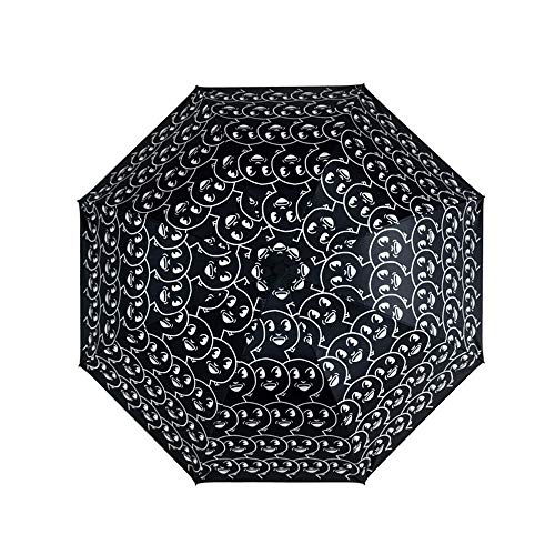 Charberry Folding Rain Windproof Umbrella Spoof Expression Pack Anti-Uv Sun/Rain Umbrella (Black)