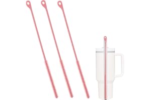 3pcs Silicone Straw Brush, 9.5in Extra Long Reusable Straw Cleaning Brush Durable Cleaner Tools for Metal Glass Plastic Pipe 