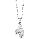 Charm America - Silver Flip-Flop Pendant Necklace- 925 Sterling Silver- Silver Adjustable Necklace 16"-18"