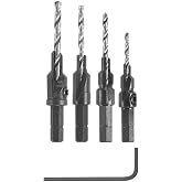 Bosch SP515 5-Piece Hex Shank Countersink Drill Bit Set #6#8#10#12 | Wood Cutting Accessory | Fast Change Interface | Hole Preparation Tool | Workshop Application | Size Selection Options