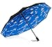 IHOR mothers day gifts Best Automatic Black Small Umbrella Rain Blue Sky Canopy Totes Auto Open & Close Portable Travel and Compact