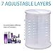 MOFIR Makeup Organizer 360 Degree Rotating, Adjustable Multi-Function Cosmetics Storage Box, Small Size Extra Large Capacity, Fits Different Sizes of Cosmetics