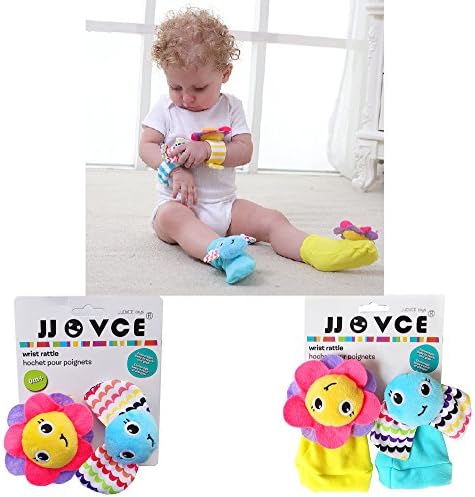 Baby Wrist Band Rattle Socks Stuffed Flowers bee plant Toy Plush Doll Bell Ring Paper Kids Children Xmas Original by Chiachi