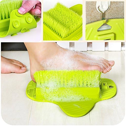 Foot Scrubber, Foot Brush Bristles Deep Clean, Hard Dead Rough Dry Skin Callus Exfoliate Stimulate Feet Cleaner Scrub Massager Spa for Shower Floor (Green)