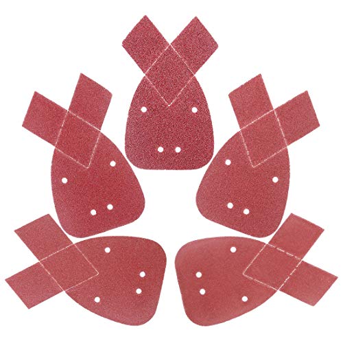 100-Piece Triangle Sander Sandpaper - 40 To 800 Grits With Hook & Loop Backing