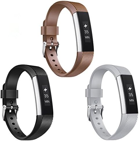 Fitbit Alta HR Bands,Candle Classic Accessory Alta HR Replacement Silicone Band with Secure Metal Buckle for Fitbit Alta HR (3PCS, Large)