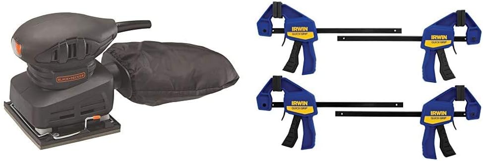 BLACK+DECKER Electric Sander, 1/4 Sheet, 1.5-Amp (BDEQS15C) - - 