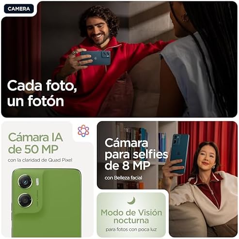 moto g06 12GB (4GB+8GB RAM Boost)/256GB PANTONE TENDRIL a cores, ecrã grande de 6,88" com som Dolby Atmos®, sistema de câmara AI de 50 MP, proteção contra água IP64, bateria de 5100 mAh