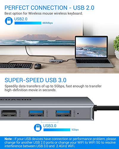 USB C HUB, EUASOO 11 in 1 Triple Display USB C Adapter Docking Station with 2 HDMI, 2 USB3.0, 2 USB2.0, 87W Pd 3.0, Ethernet, SD/TF Card Reader, Audio/Mic 2-in-1 Compatible for MacBook and Windows