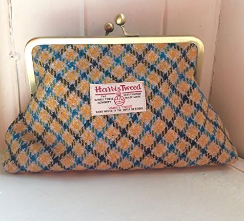 Harris tweed clutch hanbag frame 8'(20cm)