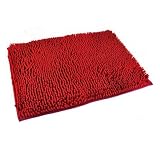 Generic Washable Bathroom New Shaggy Rugs Non Slip Bath Mat Thick Shag Pile 6 Colours (red) by akezone
