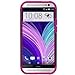HTC One M8 Stand Case, GreatShield Legacy Series Ultra Slim Fit Hybrid Snap On Case Back Cover with Kickstand for HTC One M8 (2014) - (Black / Hot Pink Accents)