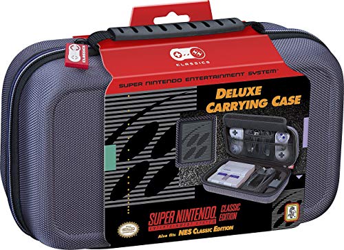 Nintendo Super Nintendo Entertainment System Carrying Case – Protective Deluxe Travel System Case – Grey Ballistic Nylon Exterior – Official Nintendo Licensed Product