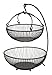Gourmet Basics by Mikasa Spindle Adjustable 2-Tier Basket with Banana Hook, Black with Gold Antiquing
