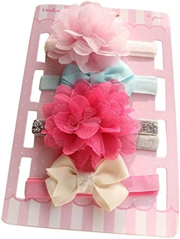 Baby Girl Stretchy Headband Lace Petals Flower Hair Band Newborn HairAccessories