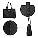 Tote Bag Konpad Womens Handbags PU Leather Shoulder Bag Large tote bag Black and Handbags