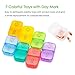 Pill Box - Portable Pill Organizer(Twice-A-Day), Weekly AM/PM Colorful Pill Box Case Moisture-Proof Design Fill Pills/Vitamins/Fish Oil/Supplements/Medication