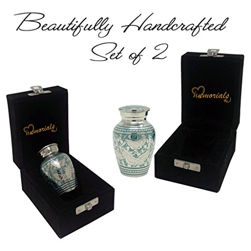 MEMORIALS 4U Wings of Freedom Brass Cremation Urn for Human Ashes - Solid Brass Returning Home Urn - Handcrafted Affordable Urn for Ashes - Going Home Urn with Free Velvet Bag or Box (2 Keepsake)