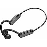 Wireless Bone Conduction Headphones,Bone Conduction Earbuds 10H Playtimes Sports Earphones with Mic,Open Ear Bluetooth 5.3 Headphones,Sweat Resistant Sports Headset for Running,Workout,Cycling Black