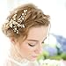 FAYBOX Vintage Gold Twig Crystal Pearl Side Combs Bridal Headpiece Wedding Accessories A