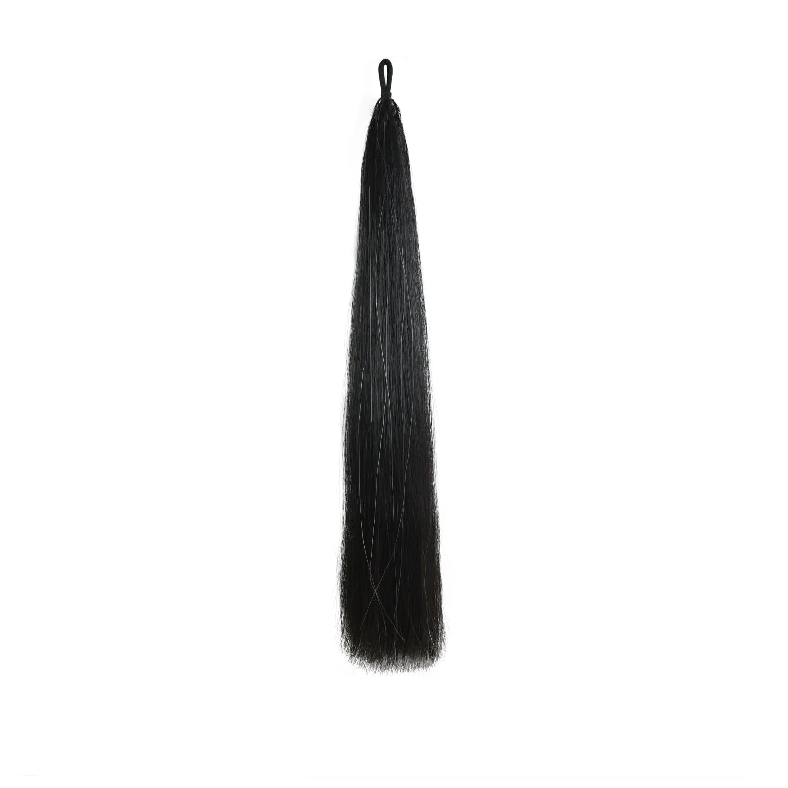 Photo 1 of Horse Tail Extensions with Natural Loop Top, Blunt Cut Bottom, 1/2 lb, 28-30 Inches Long (Natural black)