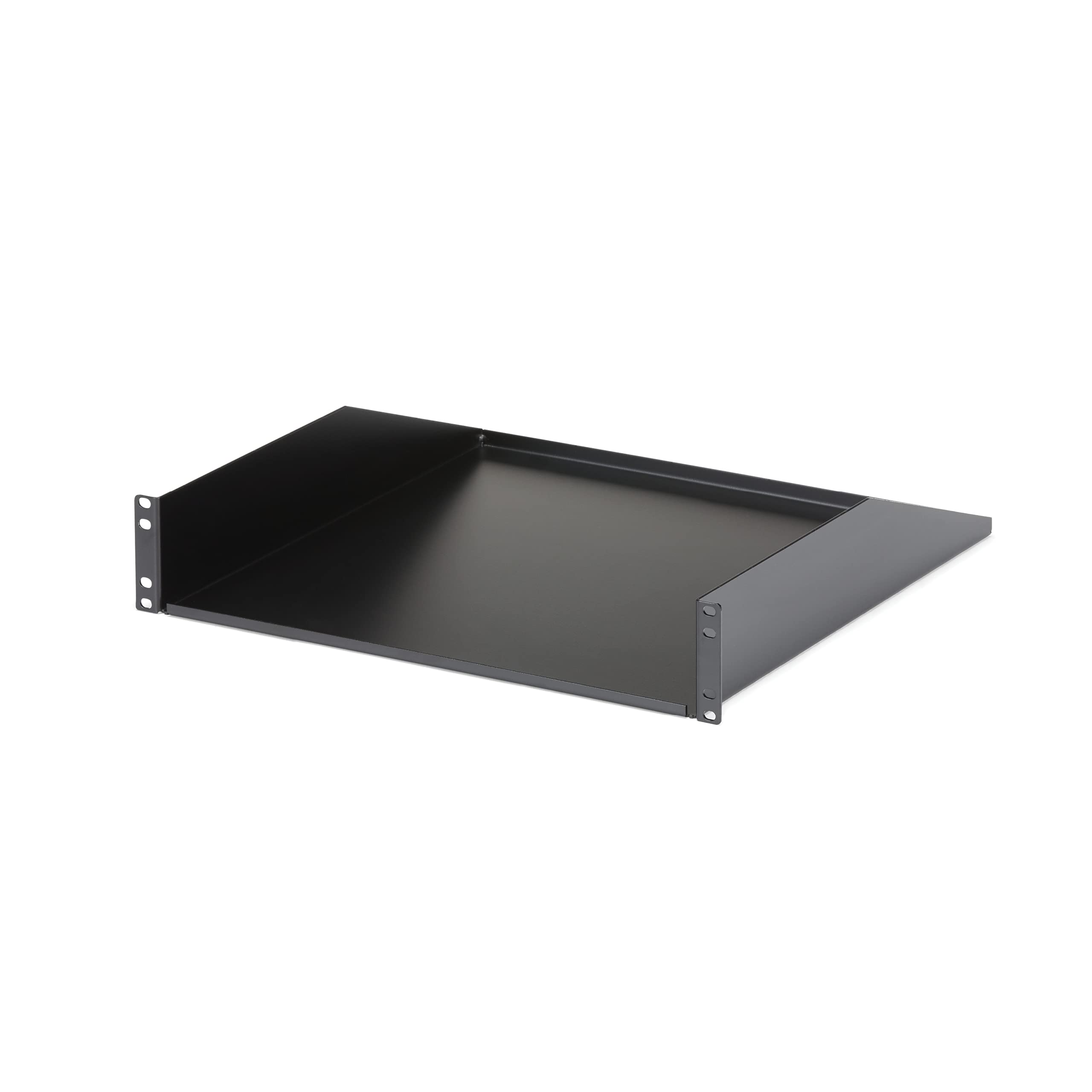 StarTech.com 2U Server Rack Shelf - Universal Rack Mount Cantilever Shelf for 19" Network Equipment Rack & Cabinet - Heavy Duty Steel – Weight Capacity 125lb/56kg - 18" Deep Tray, Black (CABSHELFHD)