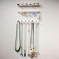 Juantin Store Shelf Rack Wall Mount Jewelry Earring Necklace Hanger Organizer Holder Packaging Display Jewelry Rack Sticky Hooks Wall Mount