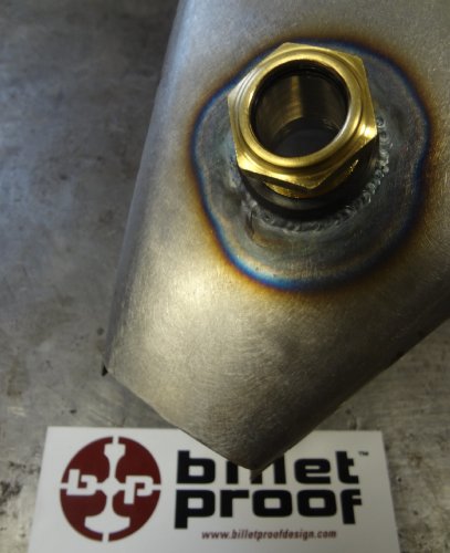 Motorcycle Brass Sight Glass Style External Fuel Gauge - 3/4" NPT Steel Bung - DIY Builders KIT - Chopper Bobber Cafe Racer Harley - Thumbnail 4