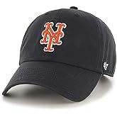 47 MLB Unisex-Adult Alternate Color Clean Up Adjustable Hat Cap - One Size (US, Alpha, One Size, New York Mets Black)