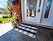 Buffalo Plaid Door Mat Outdoor - Checkered Rug for Outdoor Layering Rug 24x36 Inches, Woven Rug Outdoor for Front Porch Mat, Black and White Buffalo Plaid Outdoor Rug, Buffalo Plaid Porch Rug