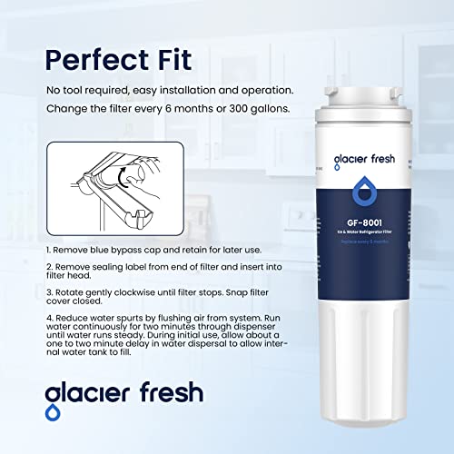 GLACIER FRESH UKF8001 Water Filter Cartridges NSF 42 Certified