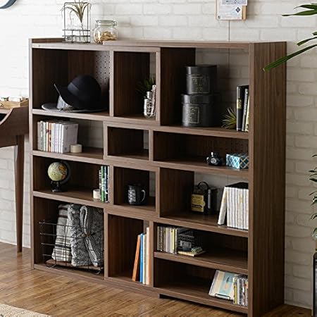 Amazon Co Jp 伸縮ラック ハイタイプ ラック オープンラック ディスプレイラック フリーラック 本棚 本収納 収納ラック 間仕切り パーテーション 幅90cm 北欧 おしゃれ ブラウン ハイタイプ ドラッグストア