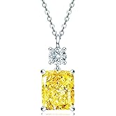 AINUOSHI Necklace for Women, Lab Simulated Diamond, Heart/Radiant/Oval/Pear/Round Cut Pendant, 925 Sterling Silver with 18K White Gold Plating, Christmas Gift, Jewelry Box Packed