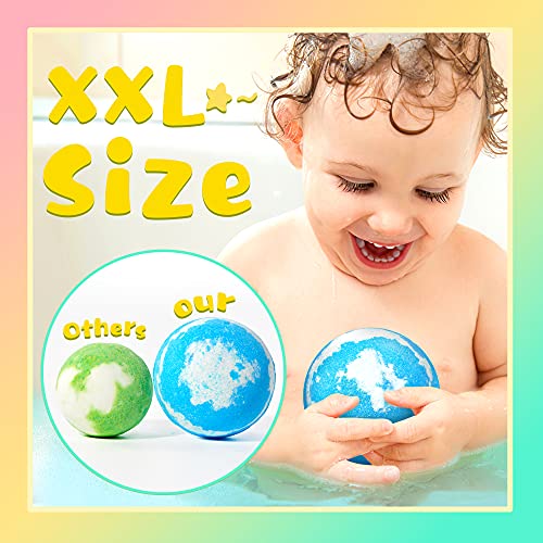 Light Up Kids Bath Bombs with Surprise Inside, Huge Bath Bombs for Kids
