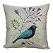 All Smiles Outdoor Patio Throw Pillow Covers Birds Décor Vintage Spring Decorative Cushion Cases Decoration Flower Pillowcase 18x18 Set of 4