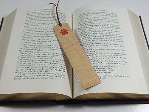 Bookmark, cat paw, hand cut Marquetry wood inlay