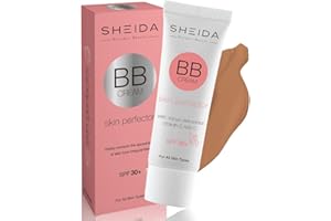 MUWIGO SHEIDA BB CREAM 50 ML, SPF 30 UVA+UVB Protected skin perfector, Multi-Function BB Cream & Mineral Sunscreen, Orange peel extract with vitamin E&C moisturizes, Flawless Coverage, Repairs Lines and Wrinkles