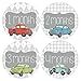 Gift Set of 12 Round Keepsake Photography Monthly Baby Stickers with Vintage Cars and Trucks MOSB184