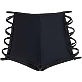 SweatyRocks Women's Criss Cross Swim Shorts High Waisted Bathing Suit Bottoms Swimwear