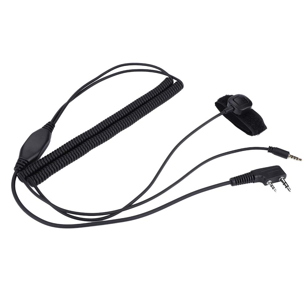 PUSOKEI 35.4in K Head Connection Cable with PTT(Push To Talk) Button for for for UV-5R, for V3 V6 V8, etc, Two Way Radio Bluetooth Helmet Headset High-Stretch Wire