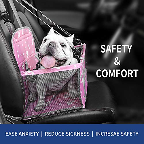 MARSLABO Small Dog Car Seat, Dog Car Booster Seat with Clipon Safety