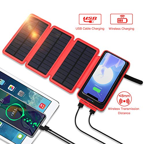 POWOBEST Solar Phone Charger,Solar Charger Power Bank,Outdoor Solar